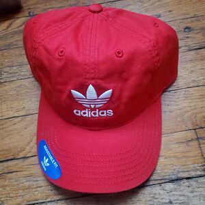 Adidas Originals Men's Relaxed Strap-Back Hat red msrp $26